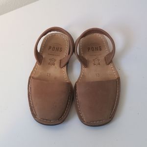 Avarcas Pons Classic kids leather sandals brown